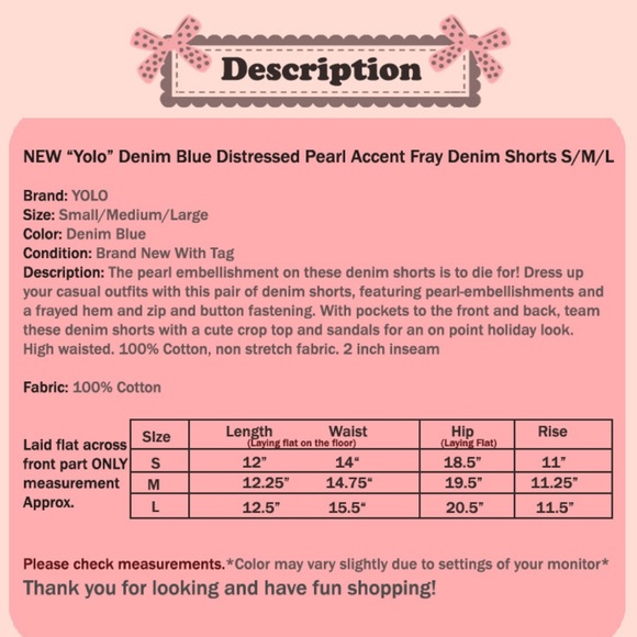 Last☝️Blue Pearl Distressed Fray High Waist Shorts - Picture 8 of 8